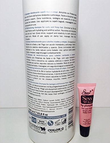 Maxima Puring Rehab Възстановяващ шампоан за къдрава коса (Реструктурирует Къдрава коса) 1000 мл /33,8 грама Безплатен блясък за устни