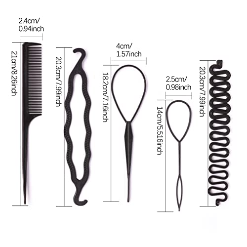 Комплект за създаване на Понички за коса за момичета 31 бр., Инструмент За създаване на Понички за коса Топси Tail, Инструмент