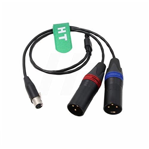 Аудио кабел HangTon Mini XLR 5 Пин TA5F до два XLR 3-пинов кабелям за ресивъра Wisycom MCR54, Zaxcom QRX200, Lectrosonics SRc5P за