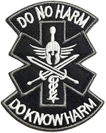 MORTHOME M Не Причиняй вреда, Знай Навреди на Spartan Medic EMT EMS Икона на Морала на САЩ Нашивка ACU (2)