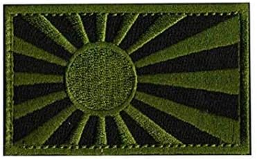 4 Бр. Флаг на Изгряващото Слънце Флаг на Япония Японски Флаг Военен Кука Контур Тактика Морал Бродирана Нашивка (color5)