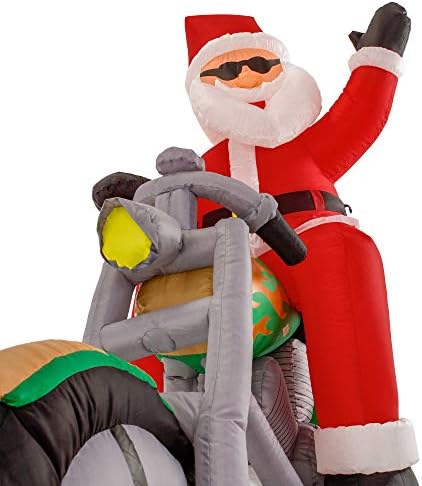Коледни Майстор на 6 Фута Надуваем Дядо Коледа, Езда на мотоциклет с Вдигната ръка, Машущий Здравейте, Led Осветление,