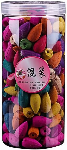 zhangruixuan-Shop 一件倒流香粒檀香熏香彩色花香 约200粒塑料罐装流烟塔香(图片仅供参考，产品可选，默认随机发货)