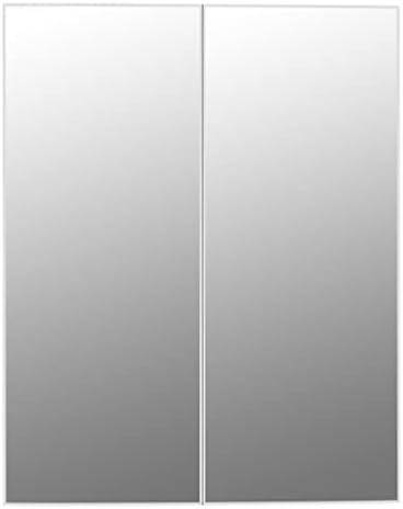 Дебел Стенен шкаф за Баня размер 60x21x75 см, с Двойни Врати от ПДЧ, боядисана в Бяло МДФ и Оригиналния цвят Дърво.