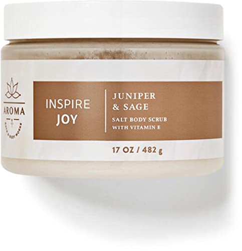 Ексфолиант за баня и тяло Inspire Joy Juniper + Салвия С Ароматерапевтической сол на 17 Унции (Juniperus + градински чай)