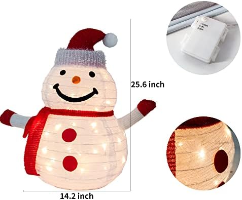 26-Инчови Коледна Украса с подсветка, Предварително Текущ Снежен човек с вградени 40 Светлини, осветлението на Коледни Украшения,