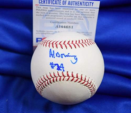 Автограф Ела Даунинга със Сертификат ДНК PSA Мейджър лийг Бейзбол OML с автограф от ръката на