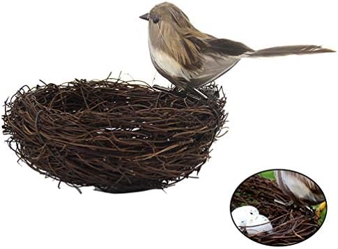 GALPADA 1 бр. Изкуствени Птици 1 бр. bird ' s Nest от Ратан 3 бр. Великденски Яйца САМ Занаяти Украшение Моделиране Стрък Птиче