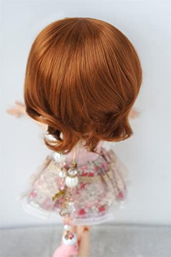 JD190 9-10 инча 23-25 см Къса Елегантна Женска Вълна Момчешки Синтетичен Мохер BJD Куклени перуки (Royal Blond)