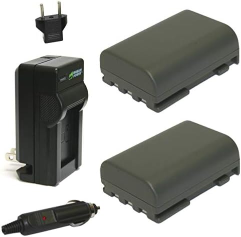 Батерия Wasabi Power (2 комплекта) и зарядно устройство за Canon NB-2L, NB-2LH, BP-2L5, BP-2LH и Canon DC301, DC310, DC320,