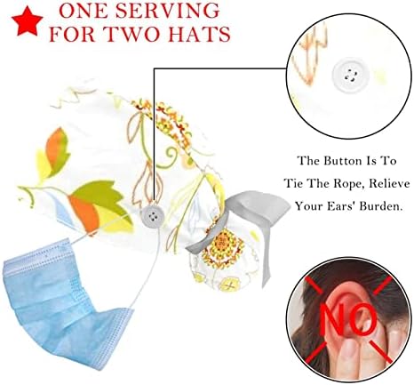 2 Опаковане на шапки за еднократна употреба-Ексфолианти за медицински Сестри С растения В саксии, Жена с Дълга Коса, Регулируема Капачка
