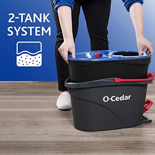 O-Cedar EasyWring RinseClean Въже с отжимом от микрофибър и Система за измиване на подове с кофа O-Cedar EasyWring с 2 допълнителни