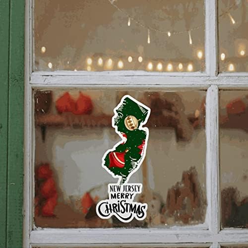 Стикер На прозореца в Ню Джърси, Стикер на Ню Джърси, Стикери за Стена с Карта на САЩ в Ню Джърси, PVC Подвижни Коледни Стикери