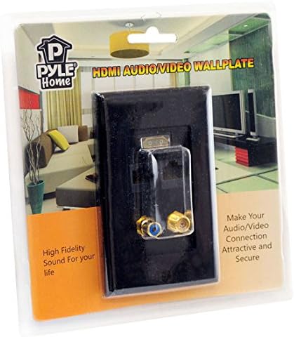 Комбинирана Аудио-Видеостена Pyle Home PHDM2RB2 за HDMI, Моно-RCA Аудио, коаксиален и двоен Ethernet (черен)