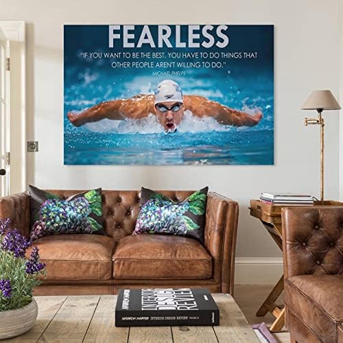 Мотивационен Плакат на Майкъл Фелпс Мотивационни цитат За Плуване, Модерен Стенен Стенен Декор Художествени Картини на Платно Картина