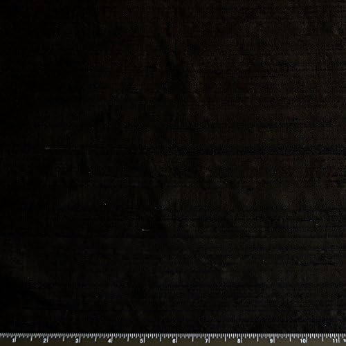 Широка черна коприна Dupioni 44 инча, коприна тъкани, by The Yard