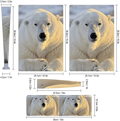 Изображения на полярна мечка, 3 бр. стикер върху цялото тяло, стикер за PS5 Digital Edition, за конзолата и контролера PS5