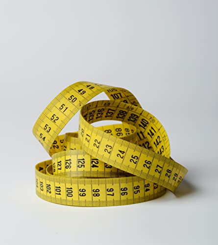 Жълти мека рулетка CrafJet за измерване на фигури, шиене, шивашки, бродерия и намаляване на теглото - Универсална и здрава,