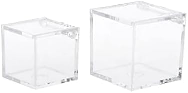 XJJZS 2 Прозрачни Кубични Сватбени Кутии За Бонбони, Пластмасови Прозрачни Кутии Подарък, в Кутията