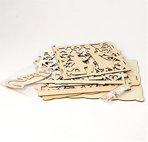 XMEIFEI резервни ЧАСТИ Дървена Кутия за Сватбени Картички, Сватбени Декорации Реколта Кутия за пощенски Картички с Ключалка