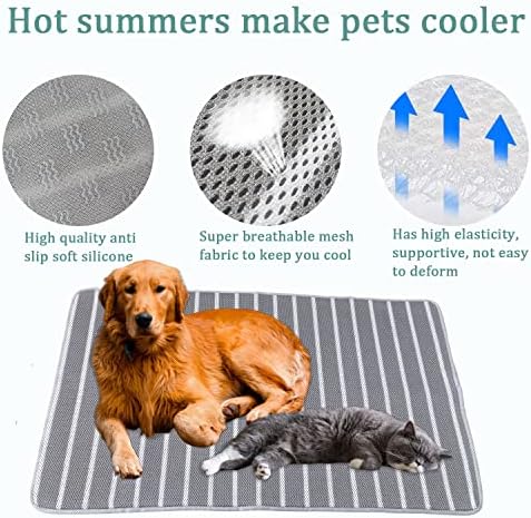 Подложка за кучета REEZEIVI с противоскользящим дъно, 3D въздушна мрежа, Машинно пране, Подложка за домашни любимци, Охлаждащ