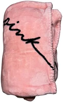 Одеяло на Victoria 's Secret Pink Sherpa Цвят Розово и розово /Черно, Размер 50 х 60, Супер Меко, Ново