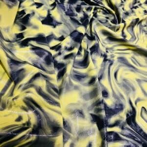 Найлон 4-лентов еластичната тъкан от ликра с жълто принтом за оцветяване на равенство L1E0100164, синя, 60 см