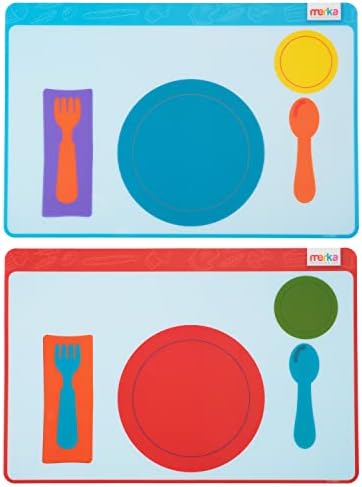 Развиване на Салфетки merka за деца и бебета: Силиконови Подложки с незалепващо покритие в тон на масата за Вечеря, комплект