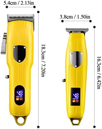 Машинки за Подстригване на коса за Мъже, 2 ЕЛЕМЕНТА Професионална Електрическа Машина За Подстригване Комплект Регулируеми LCD Машинки