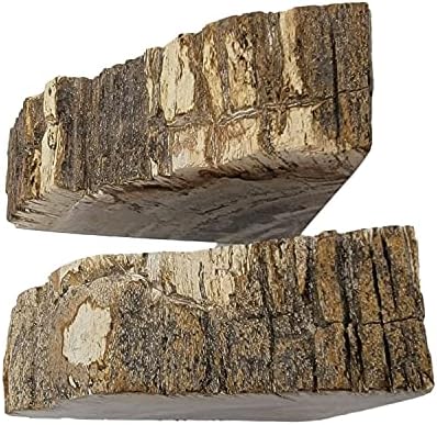 Поставка за книги от естествен Вкаменената дърво с жив ръба за тежки книги Fossil Stone 5 инча