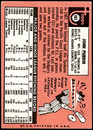1969 Topps 161 Джон Пардин Лос Анджелис Доджърс (Бейзбол карта) ДОБРИ Доджърс