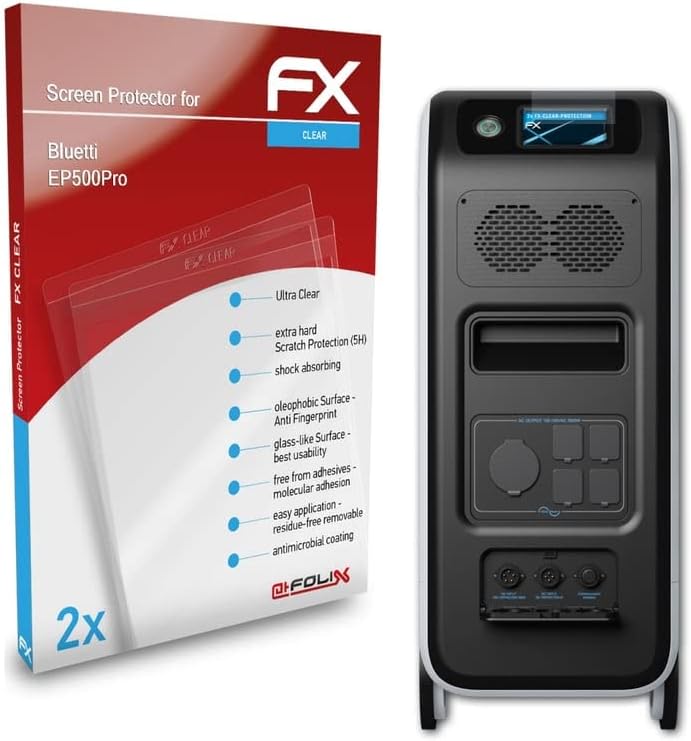Защитно фолио atFoliX, съвместима с защитно фолио за екрана Bluetti EP500Pro, Сверхчистая защитно фолио FX (2 ПЪТИ)