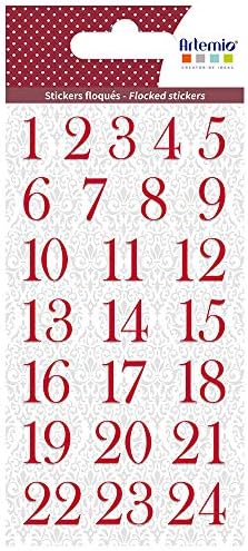 Стекающиеся червени Етикети с Цифри за Адвент-календар - Barok