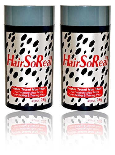 Hair So Real, Влакна за удължаване на косата HSR, Набор от средства за корекция на косопад (2 флакона Hairsoreal на 28 г) (Пепеляв blond)