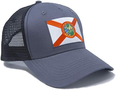 Черна шапка с международния шалче Флорида за мъже и жени - Флаг на щата Флорида, Регулируем Шапка на шофьор на камион от Един размер, бейзболна