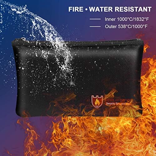 HiYi Пожароустойчива чанта за документи, водоустойчив пожароустойчива чанта за пари за паспорт, важен файл, домашен офис, пожароустойчива
