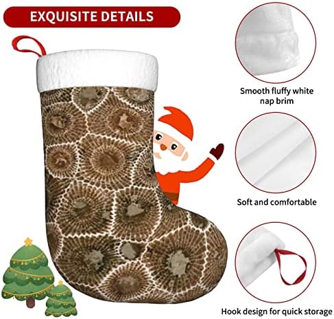 Коледни Чорапи YILEQUAN 18 Инча, Класически Чорапи, Камък Petoskey, за Семейна Почивка, Украса за Коледното парти