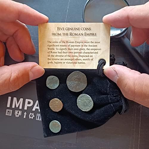 5 Оригинални Имперски римски монети в Торбата за монети - Редки монети на Императори, Богове и Легиони - Колекция от монети