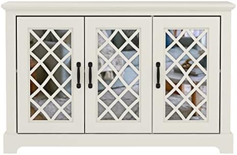 3-Врати Акцентный шкаф за съхранение на Galano Millicent - Модерен Акцентный Буфетный гардероб с 3 Огледални врати – Организаторите