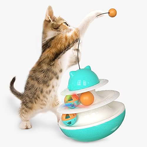 BeiNing Cat Tumbler Играчки Интерактивни Играчки за Преследване на Котка за Домашни Котки с Три Катающимися Топки и Дразнящей