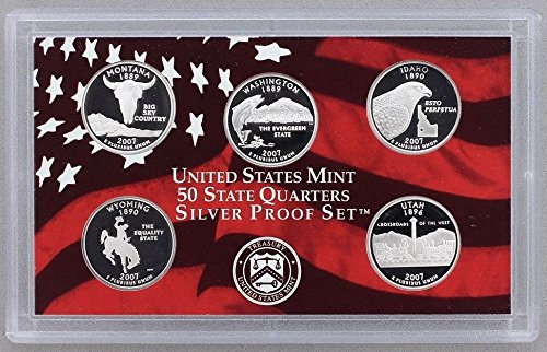 Комплект от 14 сребърни монети, Монетен двор на САЩ 2007 г. - OGP box & COA Proof
