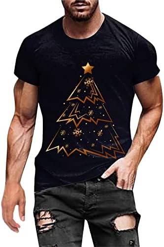 WYBAXZ 2022 Коледни Мъжки Есенно-Зимни Ежедневни Ризи с Къс ръкав и 3D Принтом, Модерен Топ, Блуза С Дълъг Ръкав