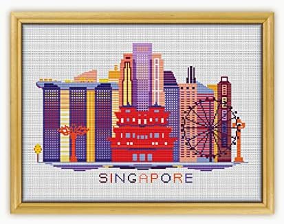 Сингапур цветен CS407 формат А3 - КОМПЛЕКТ за бродиране счетным кръст №3. Конци, Игли, Плат, Пяльцы за бродиране, Нитевдеватель,