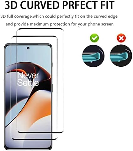 [2] VIESIP за OnePlus 11R 3D Извити защитно фолио за екран от закалено Стъкло на твърдост 9H, пълно покритие на екрана, без мехурчета,