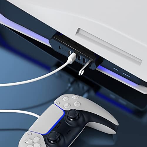 USB-хъб chengzui 6 в 1 за Playstation-5, удължителен кабел USB Type-C с 4 USB + 1 USB порт за зареждане + 1 Конвертор пристанища Type-C за