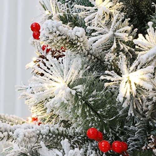 изкуствена коледна елха 100 см/39,3 инча, Малка Настолна Коледно дърво, Мини-Флокированная Коледно дърво с Борови Игли, Коледен