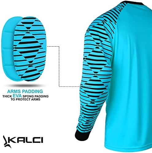 Kalci Soccer Jersey Мека Футболна Тениска за Възрастни /Деца, Футболна Тениска с Дълъг Ръкав, Мъжки Вратарская Риза