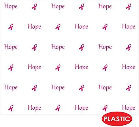 Декор за парти с розова панделка Beistle, Фон за снимки Hope, 5 x 6 инча, Черешово-бял