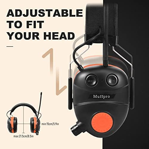 Muffpro Bluetooth Защита на Слуха Защита на ушите, с шумопотискане NRR 25 db Слушалки за почистване на сняг, Косене, Строителство