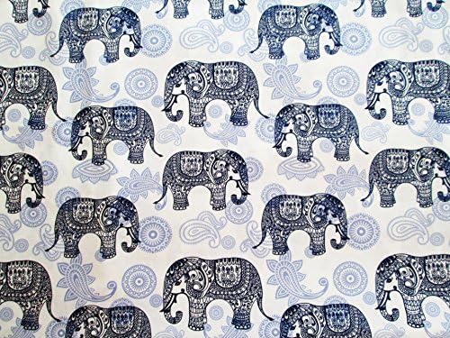 Плат GISEBAL Elephant - Първокласни щампи под формата на розов слон за развъдник The Yard на бяло платно с ширина 36 36 инча (1 ярд) (CT686)